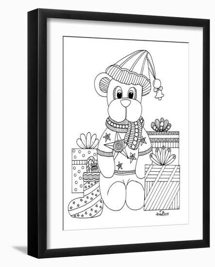 Christmas Bear-KCDoodleArt-Framed Giclee Print