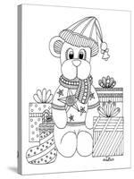 Christmas Bear-KCDoodleArt-Stretched Canvas