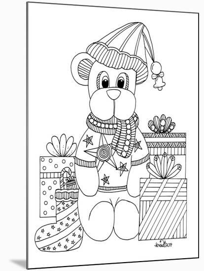 Christmas Bear-KCDoodleArt-Mounted Giclee Print