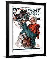 "Christmas Boar," Saturday Evening Post Cover, December 20, 1924-Joseph Christian Leyendecker-Framed Giclee Print