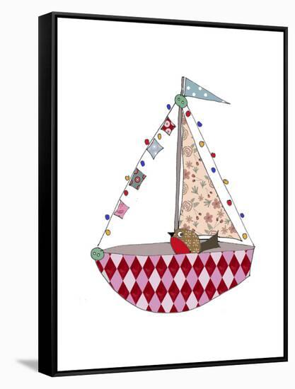 Christmas Boat-Effie Zafiropoulou-Framed Stretched Canvas