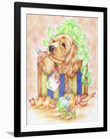 Christmas Box Puppy-Karen Middleton-Framed Giclee Print