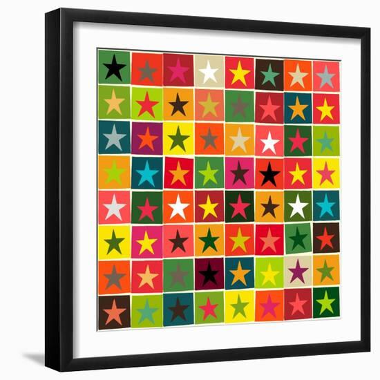 Christmas Boxed Stars-Sharon Turner-Framed Art Print