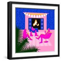 Christmas by the fireplace-Claire Huntley-Framed Giclee Print