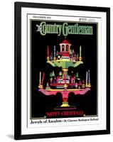 "Christmas Candelabra," Country Gentleman Cover, December 1, 1932-Edward O. Kraske-Framed Giclee Print