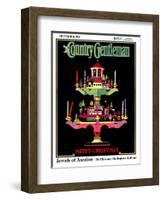 "Christmas Candelabra," Country Gentleman Cover, December 1, 1932-Edward O. Kraske-Framed Giclee Print