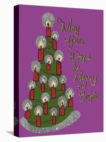 Christmas Candle Tree-Cyndi Lou-Stretched Canvas