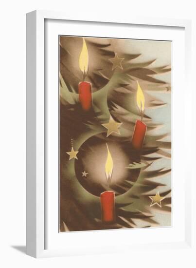 Christmas Candles on Tree-null-Framed Art Print