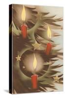 Christmas Candles on Tree-null-Stretched Canvas