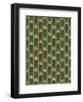 Christmas Candles Repeat Green-Cyndi Lou-Framed Giclee Print