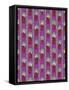 Christmas Candles Repeat Magenta-Cyndi Lou-Framed Stretched Canvas