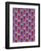 Christmas Candles Repeat Magenta-Cyndi Lou-Framed Premium Giclee Print