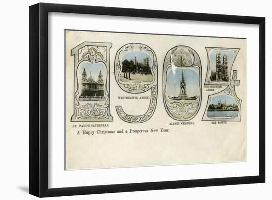 Christmas Card, 1904-null-Framed Giclee Print