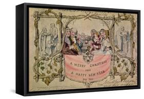 Christmas Card, Example of the First Known Christmas Card Being Used, 1843-John Callcott Horsley-Framed Stretched Canvas