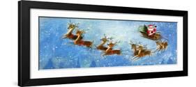 Christmas Card with Santa and his Reindeer, National Museum of American History-null-Framed Art Print