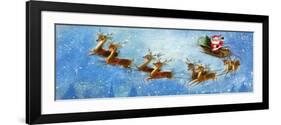 Christmas Card with Santa and his Reindeer, National Museum of American History-null-Framed Premium Giclee Print