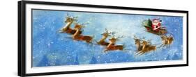 Christmas Card with Santa and his Reindeer, National Museum of American History-null-Framed Premium Giclee Print