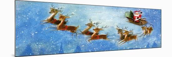 Christmas Card with Santa and his Reindeer, National Museum of American History-null-Mounted Premium Giclee Print