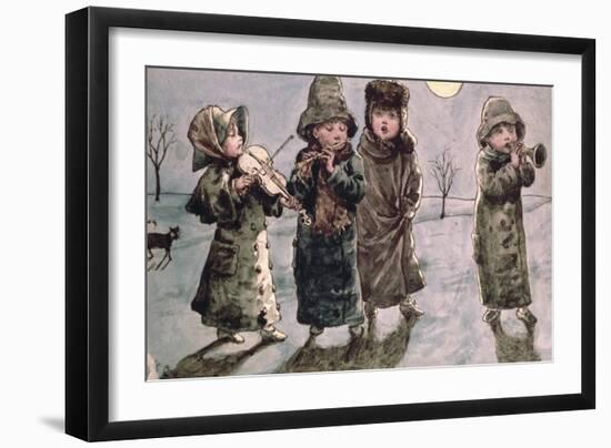 Christmas Caroling-Kate Greenaway-Framed Giclee Print