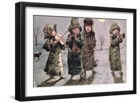 Christmas Caroling-Kate Greenaway-Framed Giclee Print