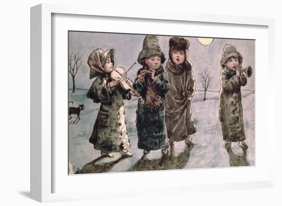 Christmas Caroling-Kate Greenaway-Framed Giclee Print