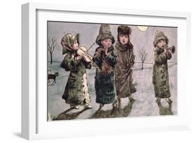 Christmas Caroling-Kate Greenaway-Framed Giclee Print