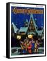 "Christmas Carolling in Village at Night," Country Gentleman Cover, December 1, 1930-Nelson Grofe-Framed Stretched Canvas