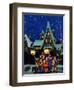 "Christmas Carolling in Village at Night,"December 1, 1930-Nelson Grofe-Framed Giclee Print