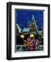 "Christmas Carolling in Village at Night,"December 1, 1930-Nelson Grofe-Framed Giclee Print