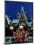 "Christmas Carolling in Village at Night,"December 1, 1930-Nelson Grofe-Mounted Giclee Print