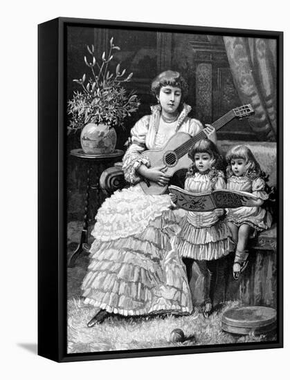 Christmas Carols in a Victorian Household, 1885-null-Framed Stretched Canvas