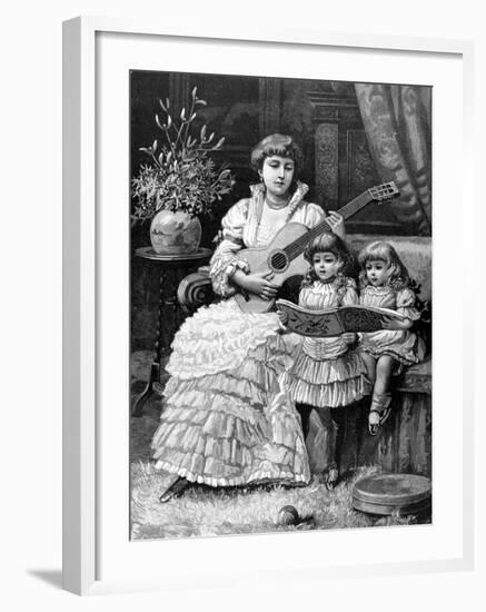 Christmas Carols in a Victorian Household, 1885-null-Framed Photographic Print