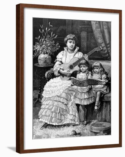 Christmas Carols in a Victorian Household, 1885-null-Framed Photographic Print