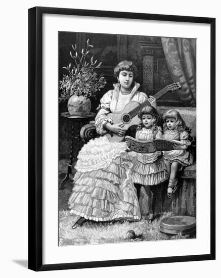 Christmas Carols in a Victorian Household, 1885-null-Framed Photographic Print