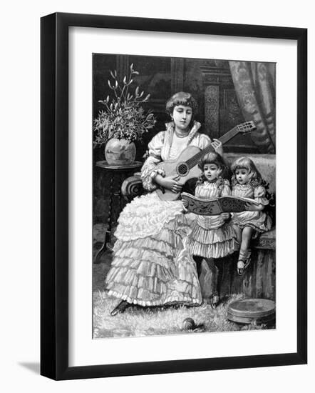 Christmas Carols in a Victorian Household, 1885-null-Framed Photographic Print