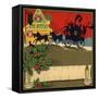 Christmas Carriage - Citrus Crate Label-Lantern Press-Framed Stretched Canvas