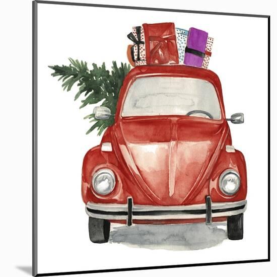 Christmas Cars I-null-Mounted Art Print