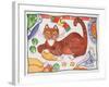 Christmas Cat and the Turkey-Cathy Baxter-Framed Giclee Print