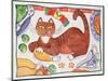 Christmas Cat and the Turkey-Cathy Baxter-Mounted Giclee Print