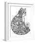 Christmas Cat: LINE ART-Oxana Zaika-Framed Giclee Print