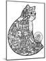 Christmas Cat: LINE ART-Oxana Zaika-Mounted Giclee Print