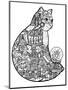 Christmas Cat: LINE ART-Oxana Zaika-Mounted Giclee Print