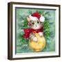 Christmas Cat with Bauble-MAKIKO-Framed Giclee Print