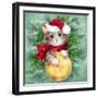 Christmas Cat with Bauble-MAKIKO-Framed Giclee Print