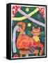 Christmas Cat with Decorations-Cathy Baxter-Framed Stretched Canvas