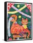 Christmas Cat with Decorations-Cathy Baxter-Framed Stretched Canvas