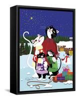 Christmas Cats Theme Christmas Star V2-Cindy Wider-Framed Stretched Canvas