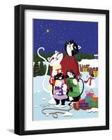 Christmas Cats Theme Christmas Star V2-Cindy Wider-Framed Giclee Print