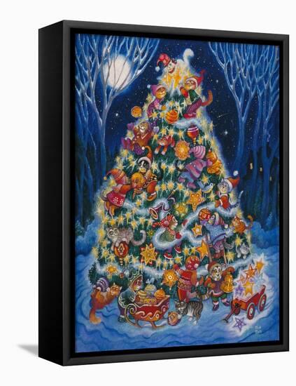 Christmas Cats-Bill Bell-Framed Stretched Canvas