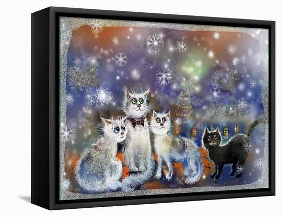 Christmas Cats-RUNA-Framed Stretched Canvas